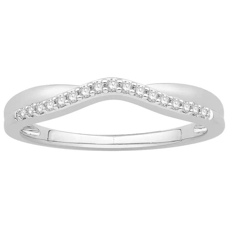 14k White Gold Diamond Wedding Band