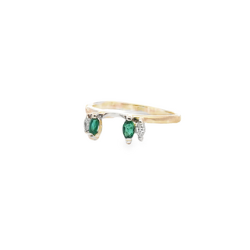 Emerald And Diamond Fashion Ring