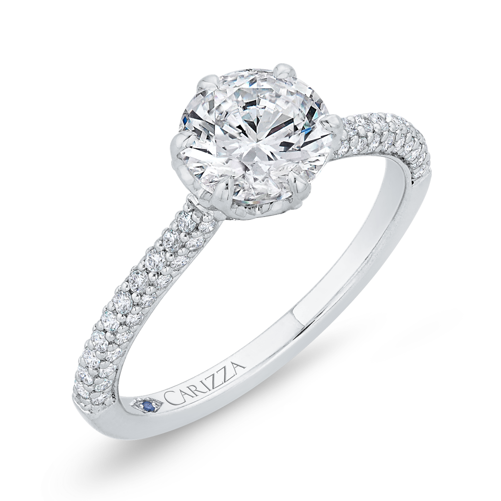 14k White Gold Diamond Enagement Ring (semi-mount)