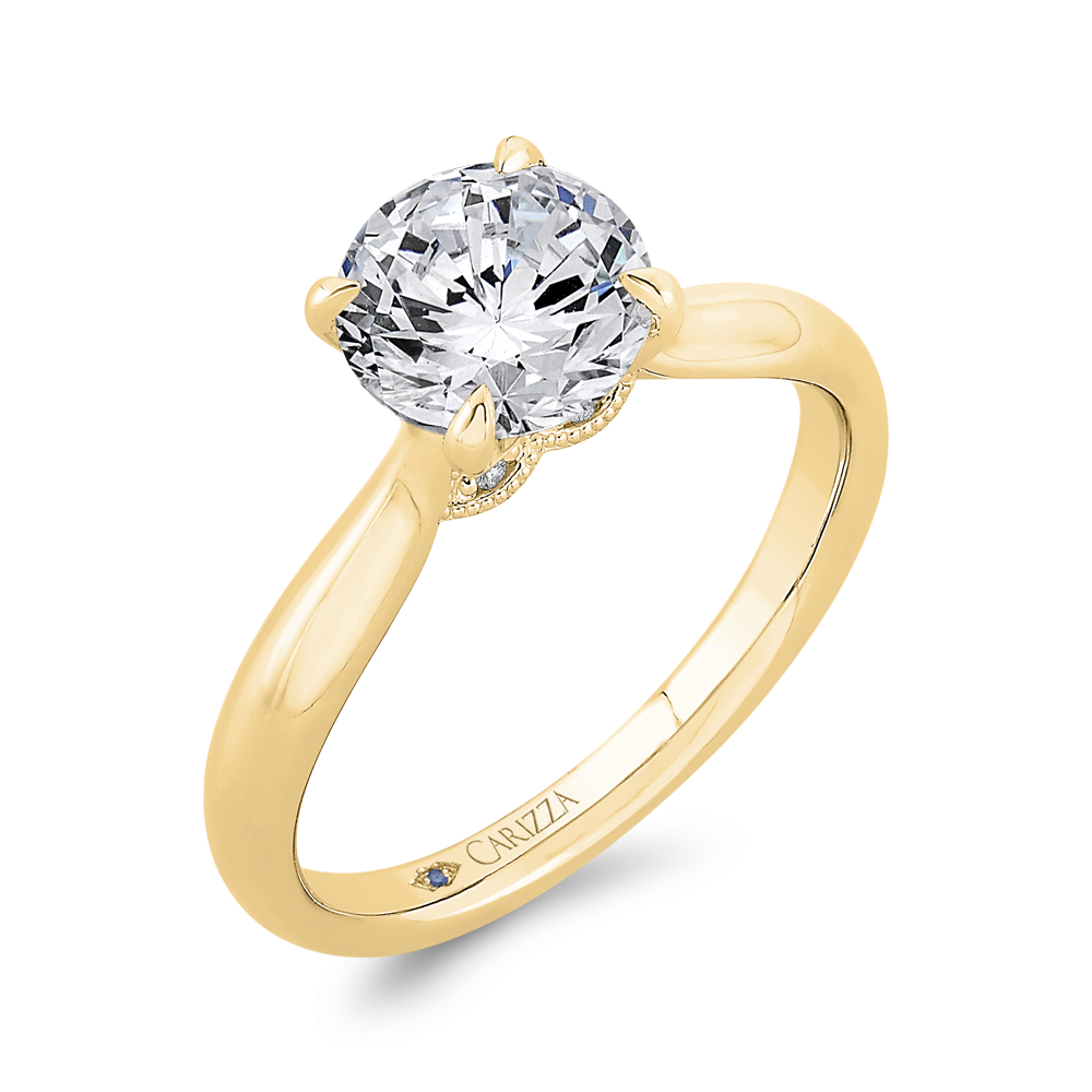 14k Yellow Gold Diamond Engagement Ring (semi-mount)