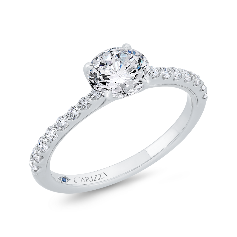 14k White Gold Diamond Engagement Ring (semi-mount)