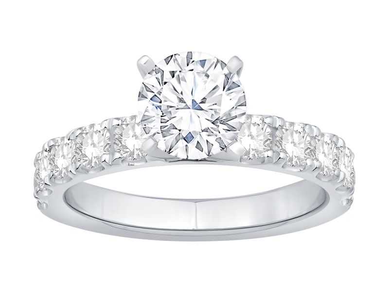 14k White Gold Diamond Engagement Ring (semi-mount)