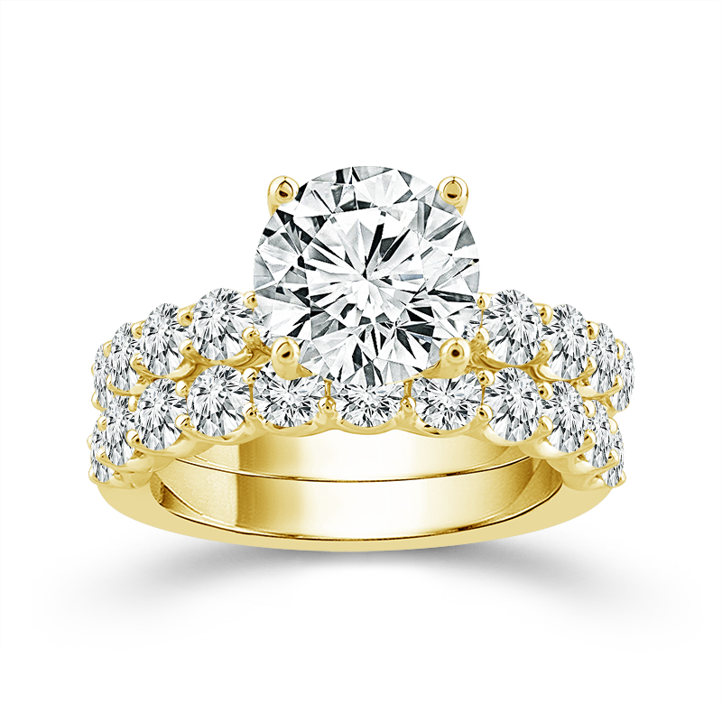 14k Yellow Gold Diamond Engagement Ring (semi-mount)