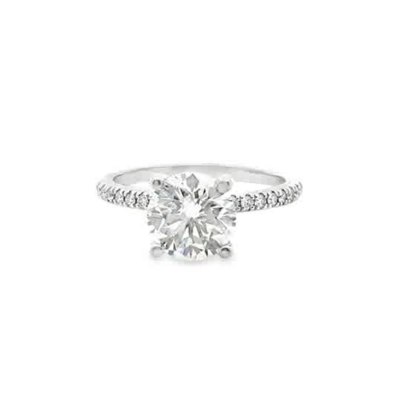 14k White Gold Diamond Engagement Ring (semi-mount)