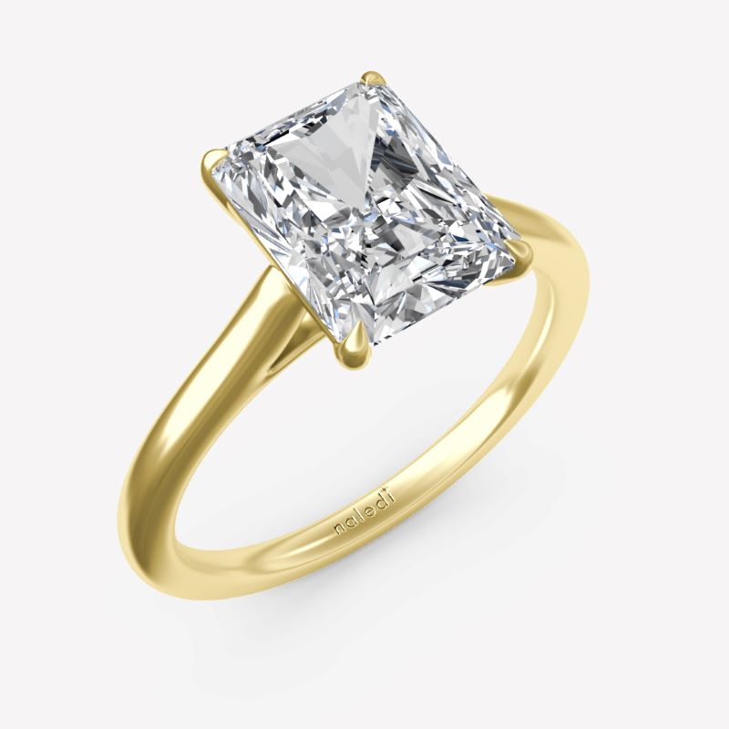 14k Yellow Gold Round Cut Diamond Engagement Ring (semi-mount)