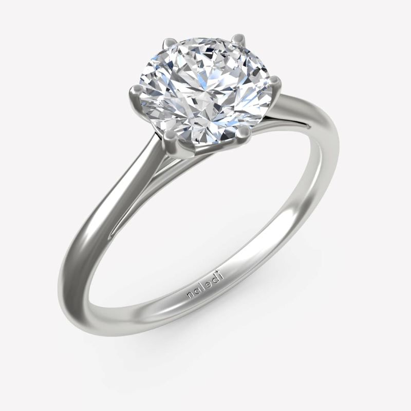 14k White Gold Diamond Engagement Ring (semi-mount)