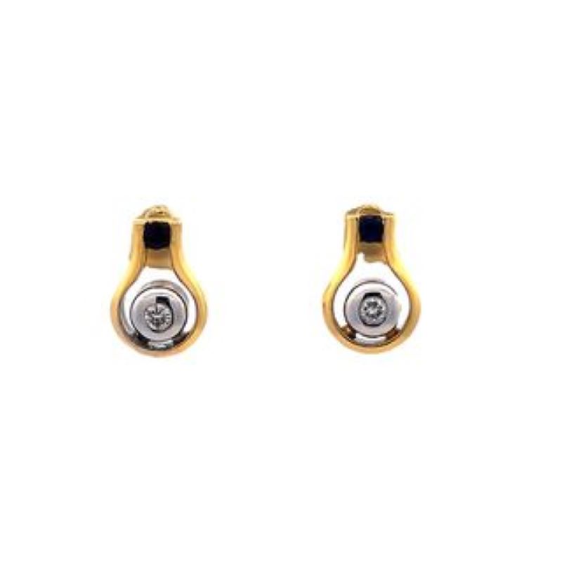 18k Two-tone Stud Earrings