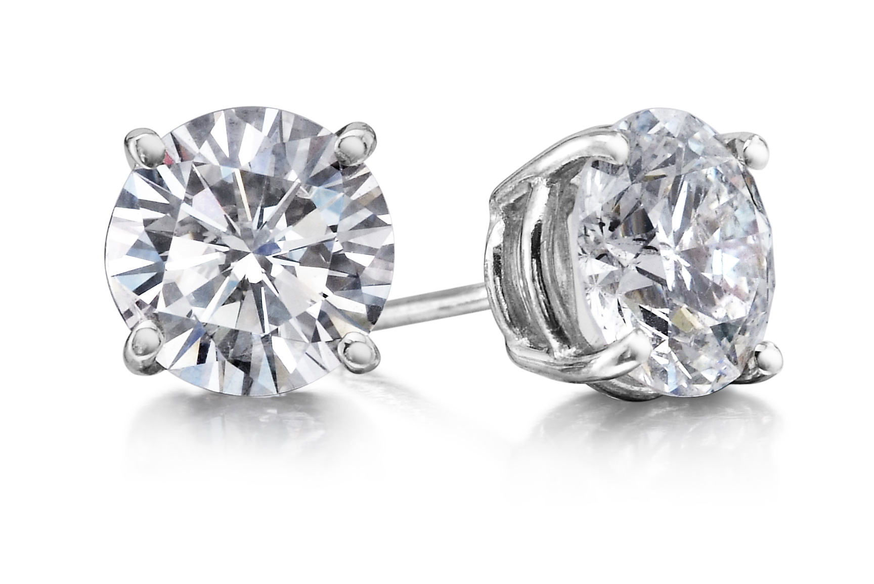 14k White Gold Diamond Stud Earrings