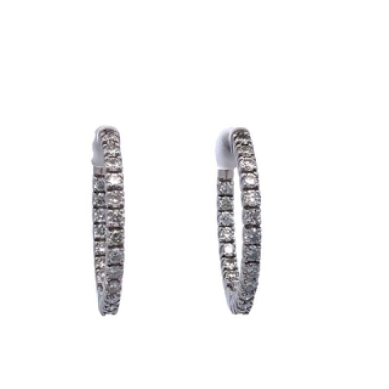 14k White Gold Diamond Earrings