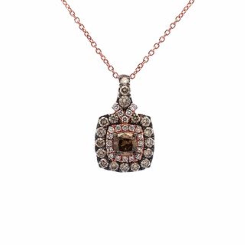 14k Rose Gold Chocolate Diamond Pendant