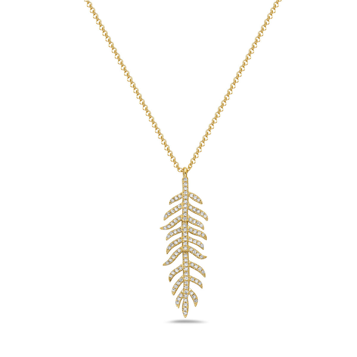 Diamond Feather Necklace