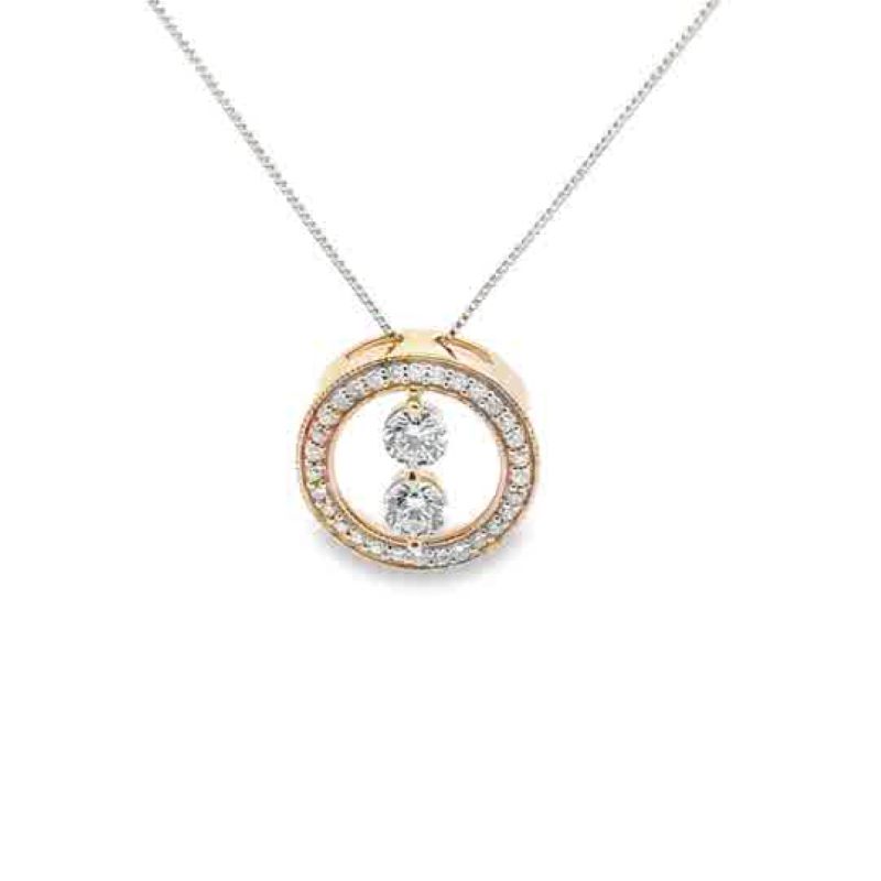 14k Yellow Gold Diamond Pendant