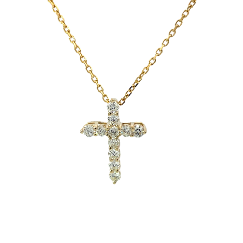 14k Diamond Cross Pendant