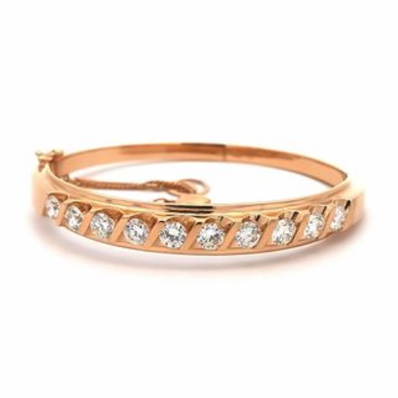 18k Yellow Gold Diamond Bangle