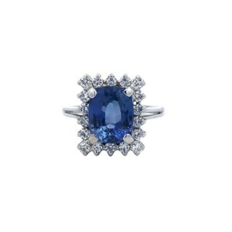 14k Diamond And Sapphire Ring