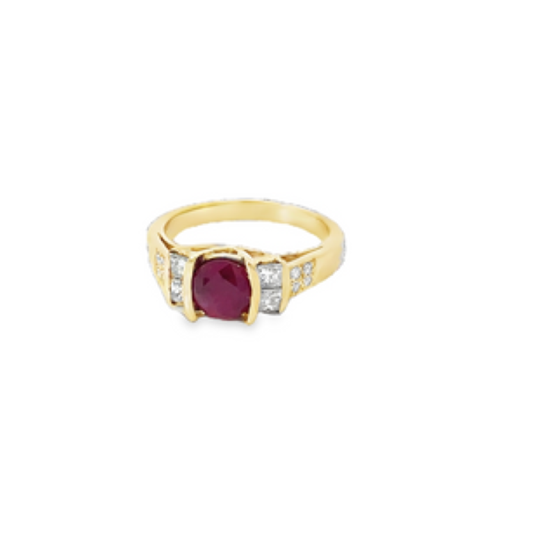 14k Diamond And Ruby Ring