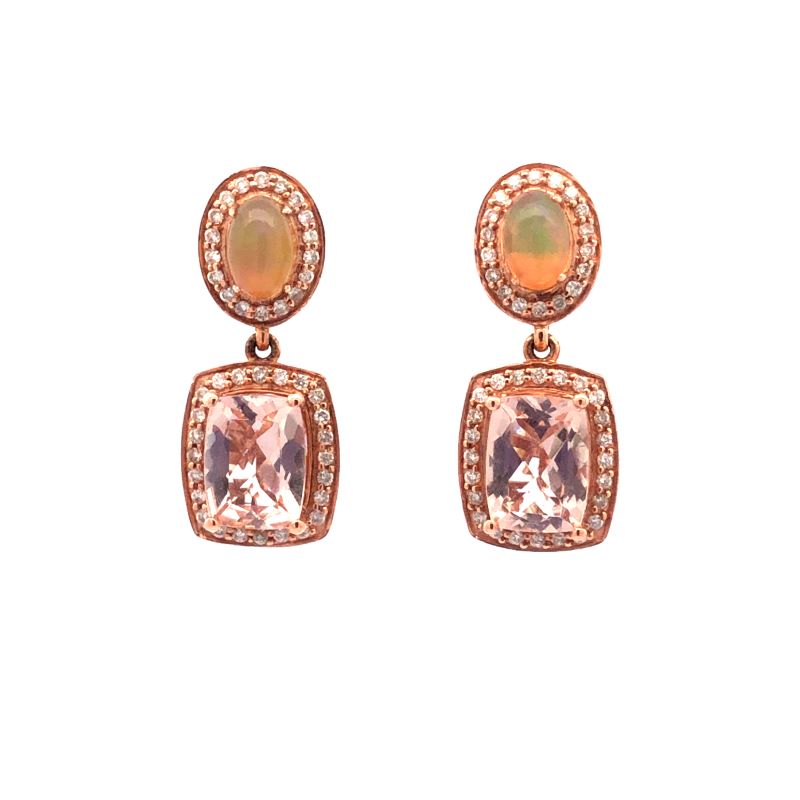 14k Rose Gold Morganite Earrings