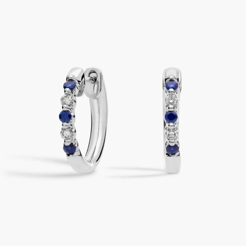 14k Sapphire And Diamond Earrings