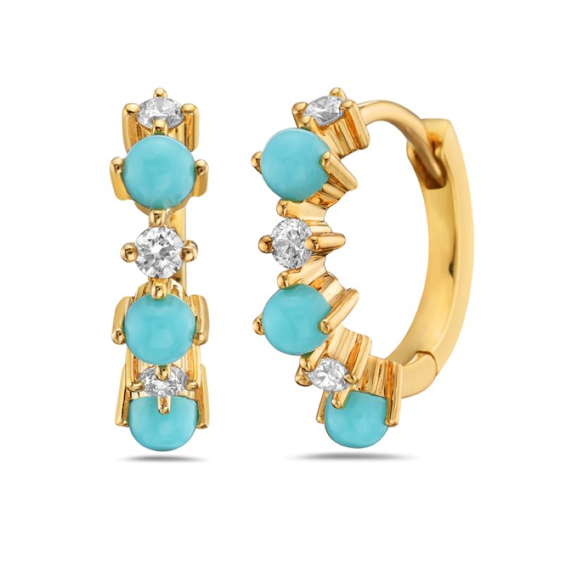 Turquoise And Diamond Earrings