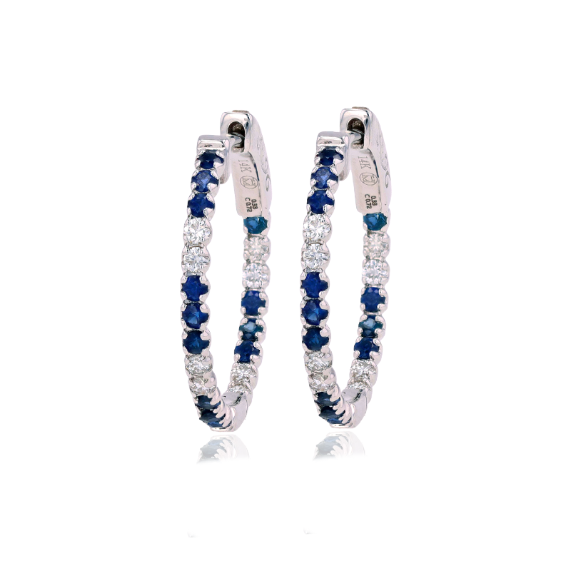 14k Sapphire And Diamond Earrings