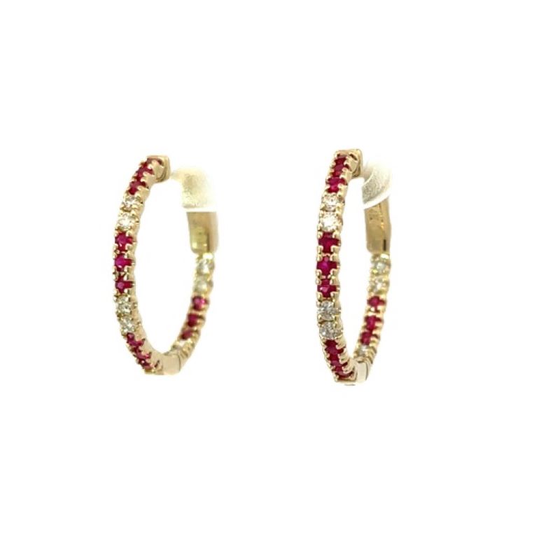 Ruby And Diamond Earrings