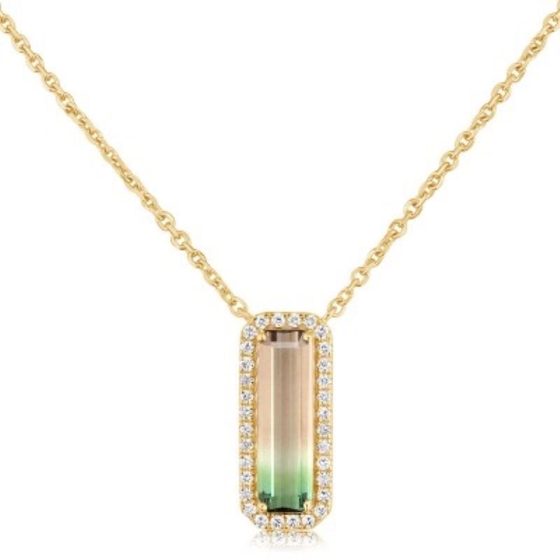 Tourmaline And Diamond Pendant