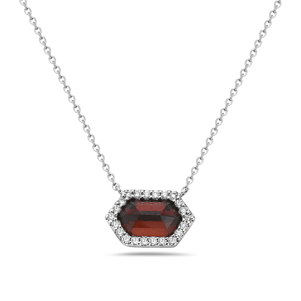 Garnet And Diamond Necklace