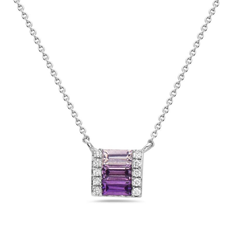 Amethyst And Diamond Pendant