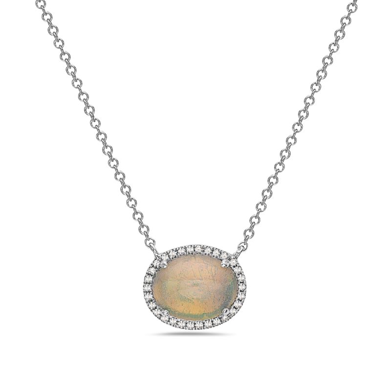 Opal And Diamond Necklace