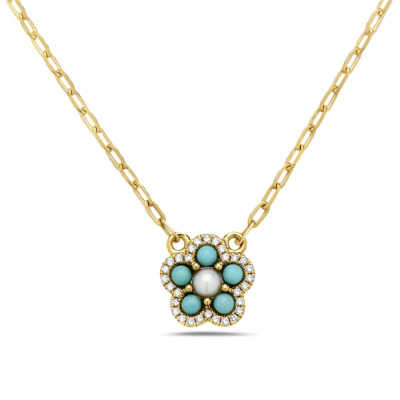 Turquoise And Diamond Necklace