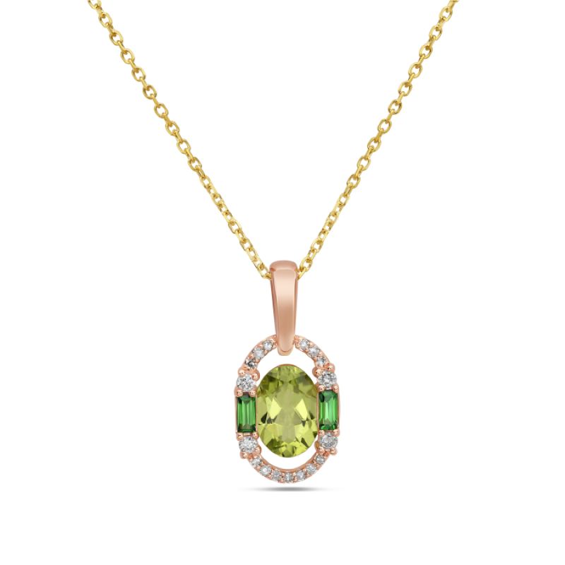 Diamond And Peridot Pendant