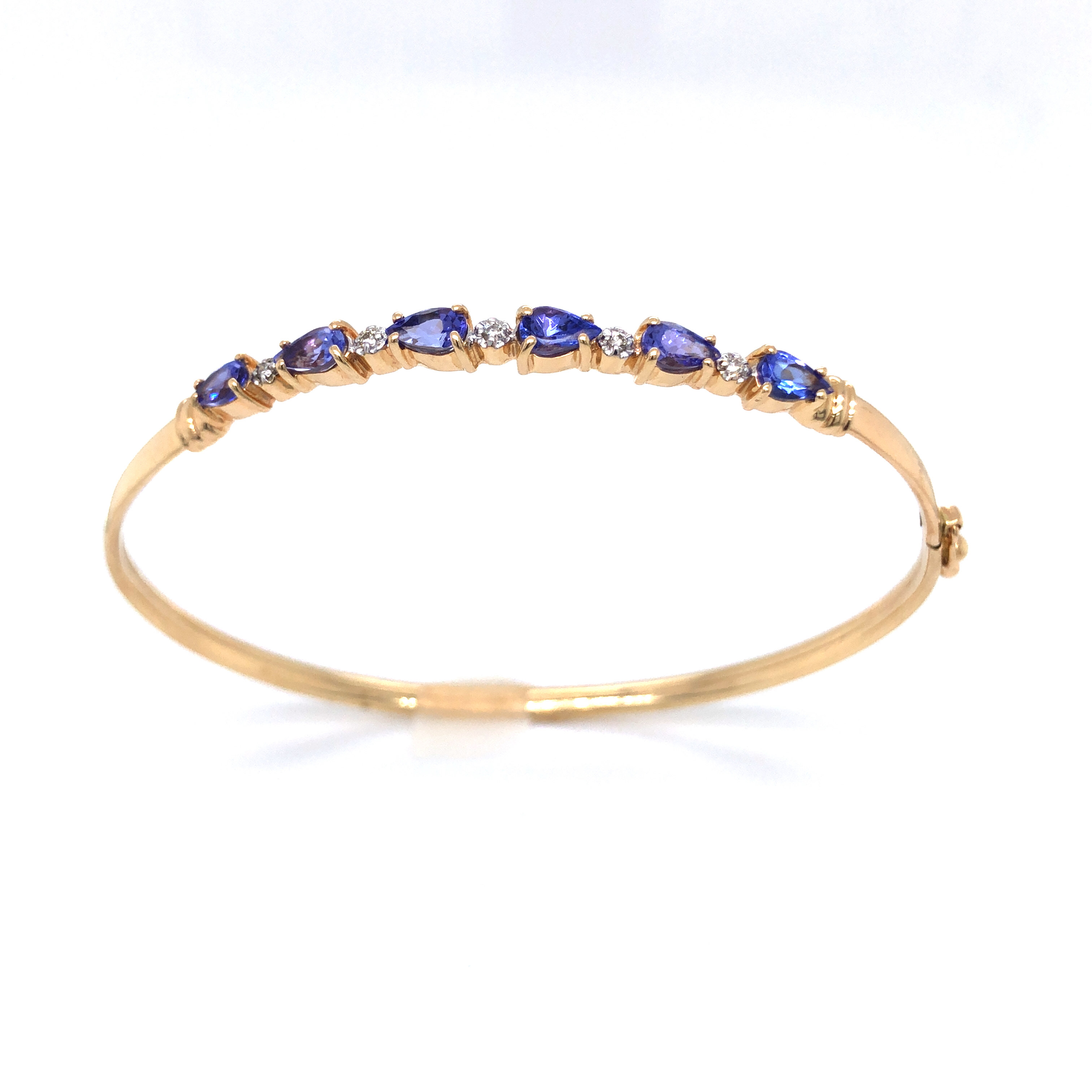 14k Diamond And Tanzanite Bracelet