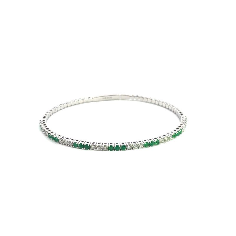 Emerald And Diamond Bangle