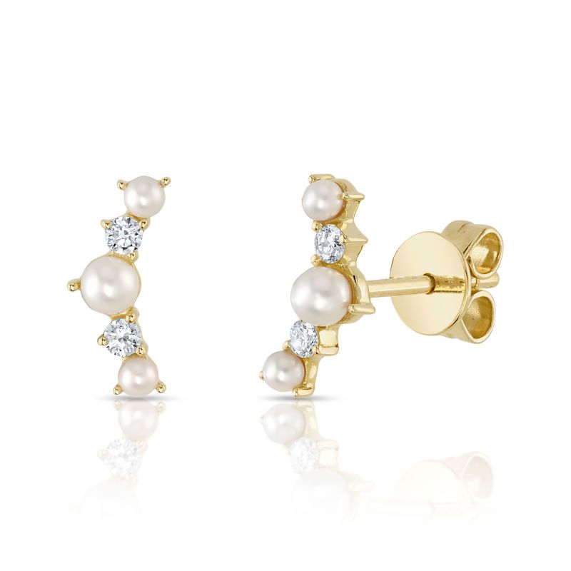 Pearl And Diamond Earrings