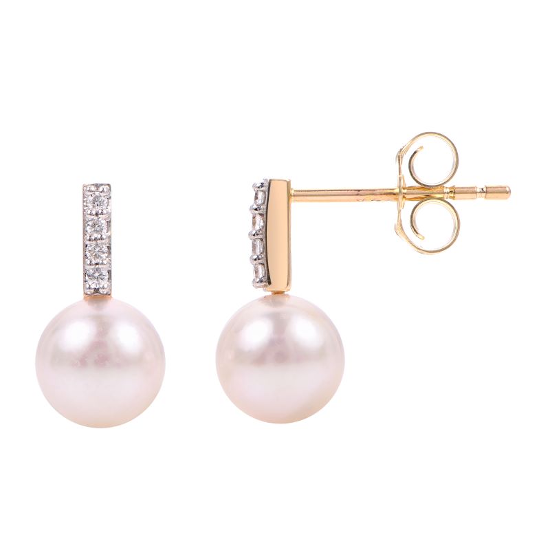 Pearl And Diamond Earrings