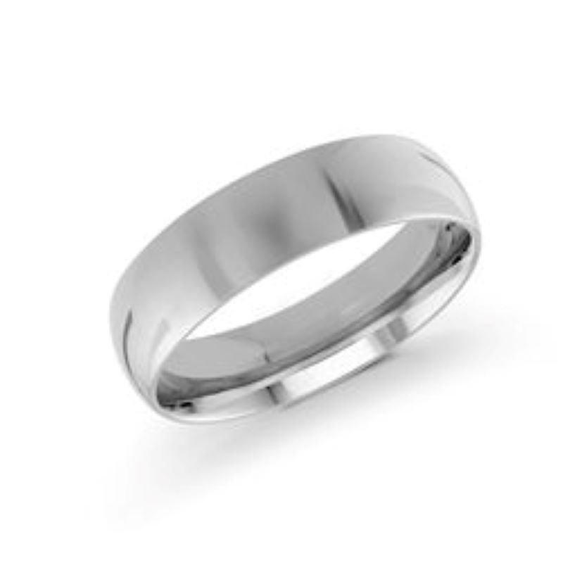 14k White Gold Wedding Band