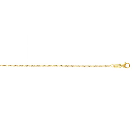 Yellow 14 Karat Cable Chain Length 18