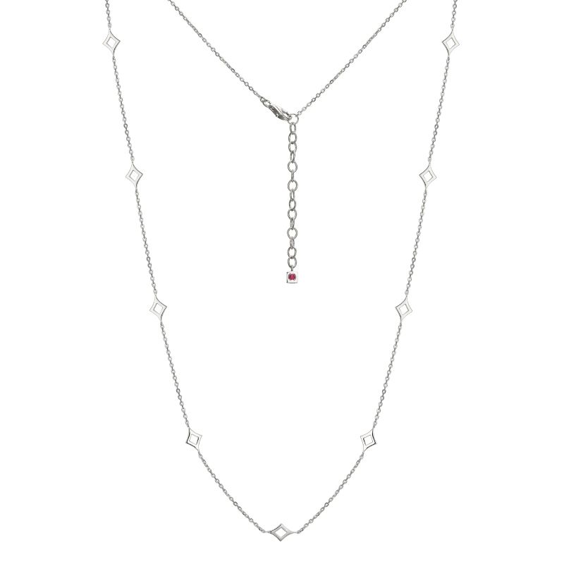 Sterling Silver Pearl & Cz Necklace