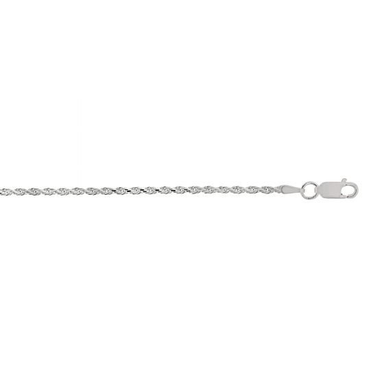 Silver Sterling Silver Diamond Cut Rope Chain Length 18