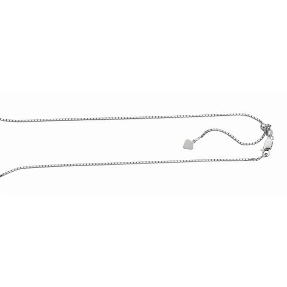 White Sterling Silver Box Chain Length 22