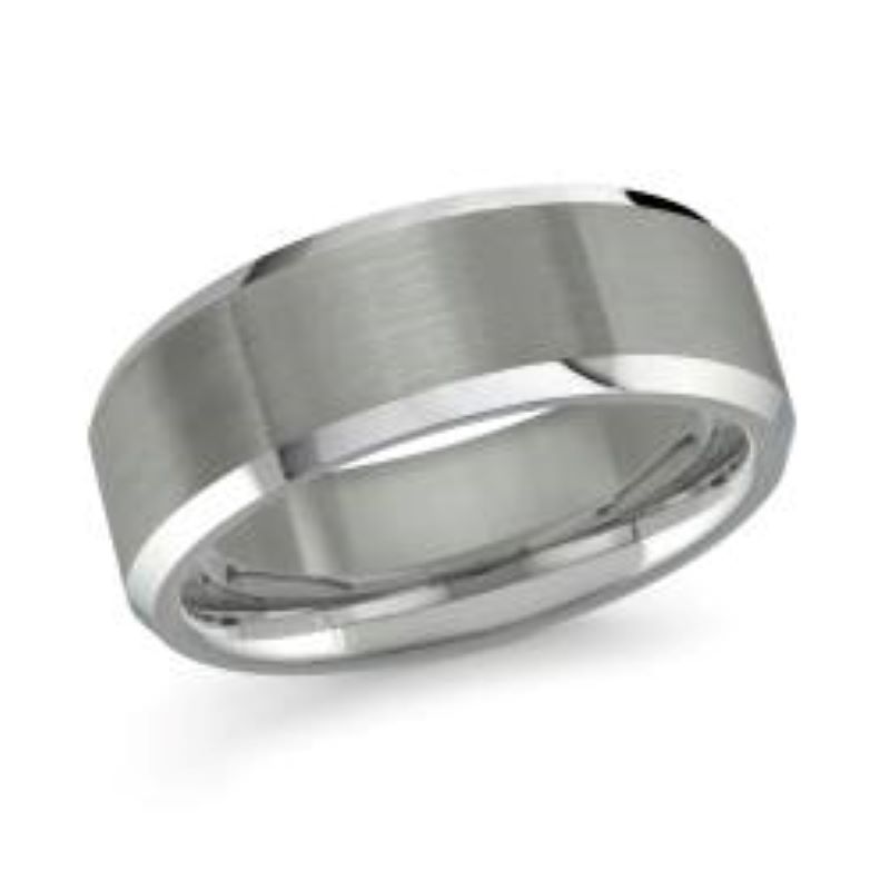 Gent's Grey Tungsten Carbide Comfort Fit Wedding Band Size 12