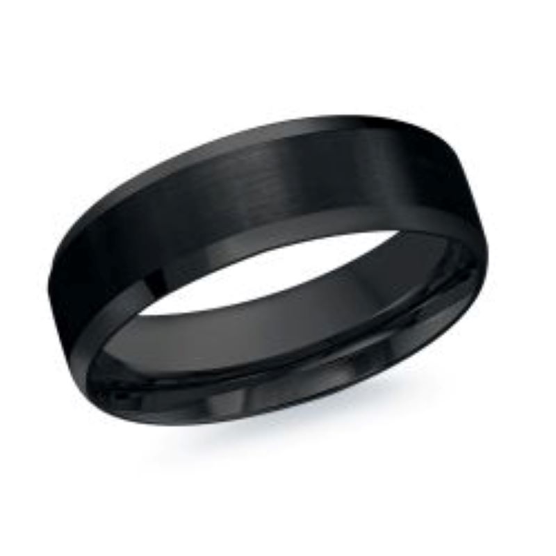 7mm Black Polished Cobalt Wedding Band Size 9