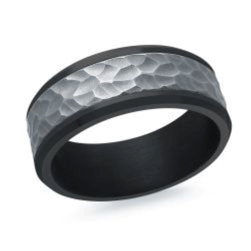 8mm Gray/black Tantalum Wedding Band Size 10