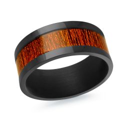 Black/wood Tantalum Wedding Band Size 10