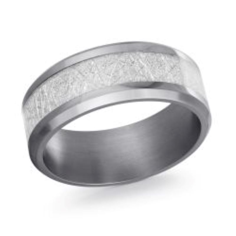 8mm Gray Tantalum Wedding Band Size 10