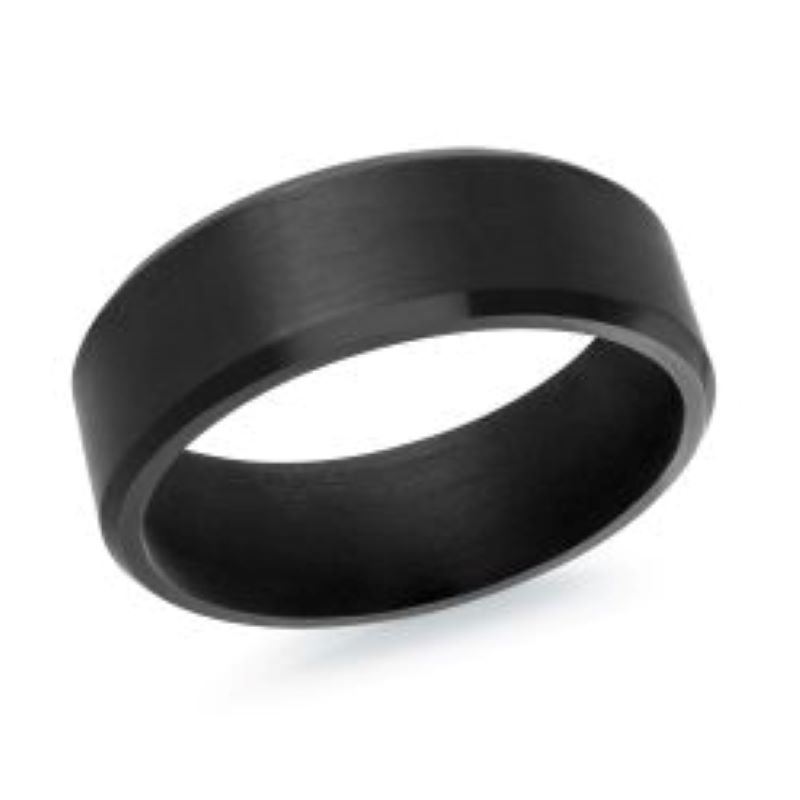 7mm Black Satin Tantalum Wedding Band Size 10