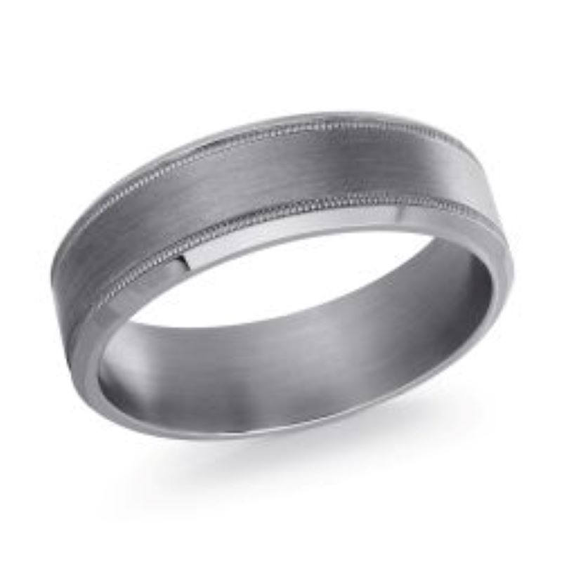 7mm Gray Tantalum Wedding Band Size 10