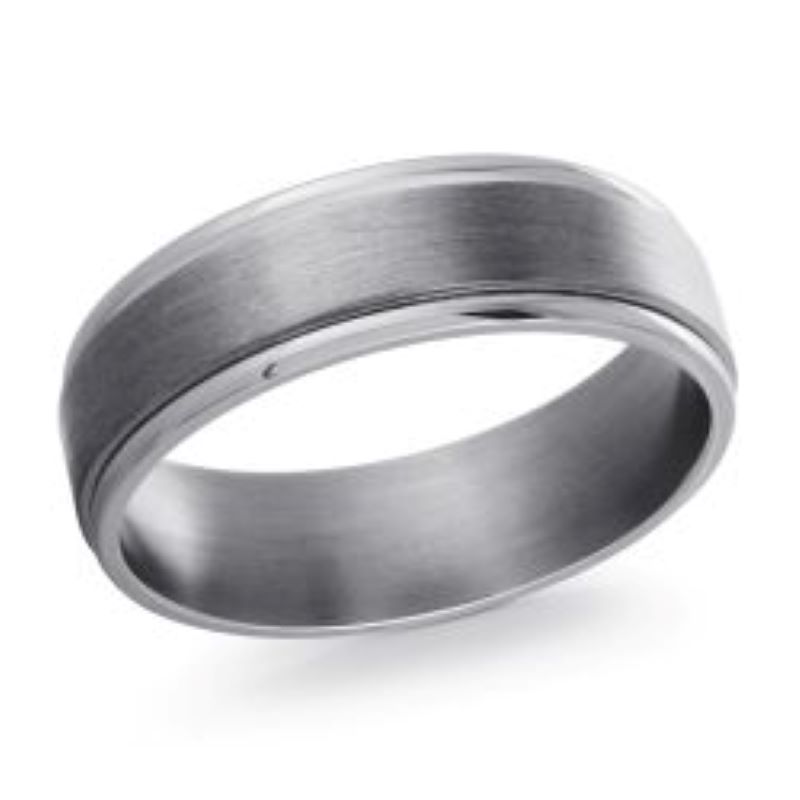 8mm Gray Tantalum Wedding Band Size 10