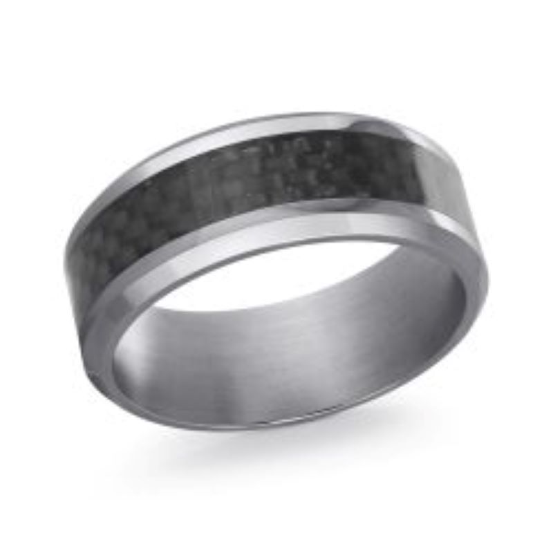 8mm Gray/carbon Tantalum Wedding Band Size 10