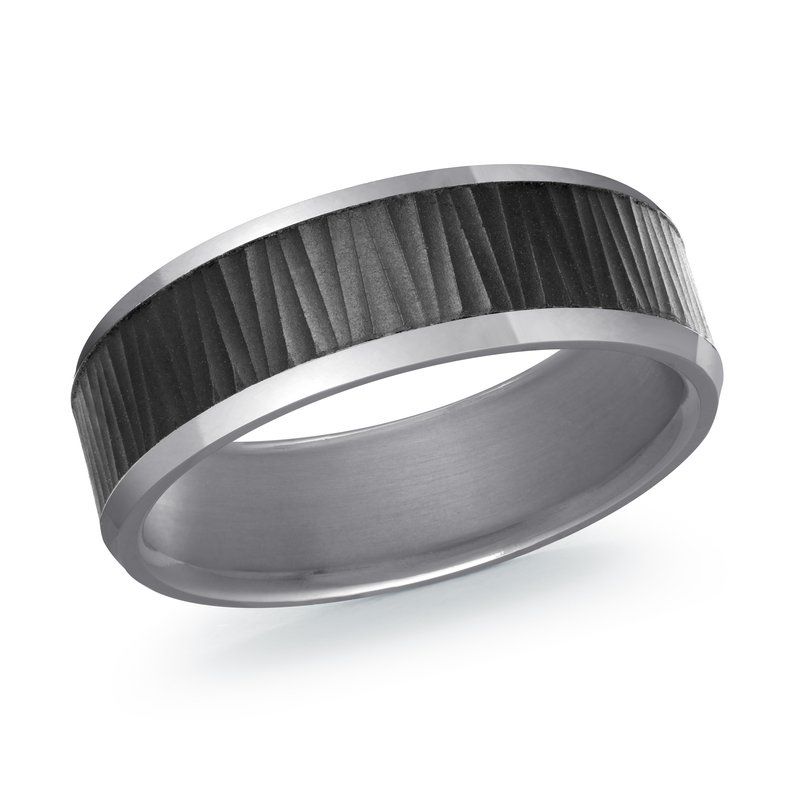 7mm Gray Black Tantalum Comfort Fit Wedding Band Size 10